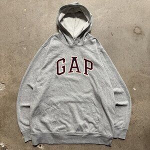 Gap Spellout Hoodie Size Large Gray Y2K